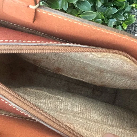 Vintage Dooney & Bourke Brown Leather and Tan woven raffia Women's Bag tote - Picture 11 of 15